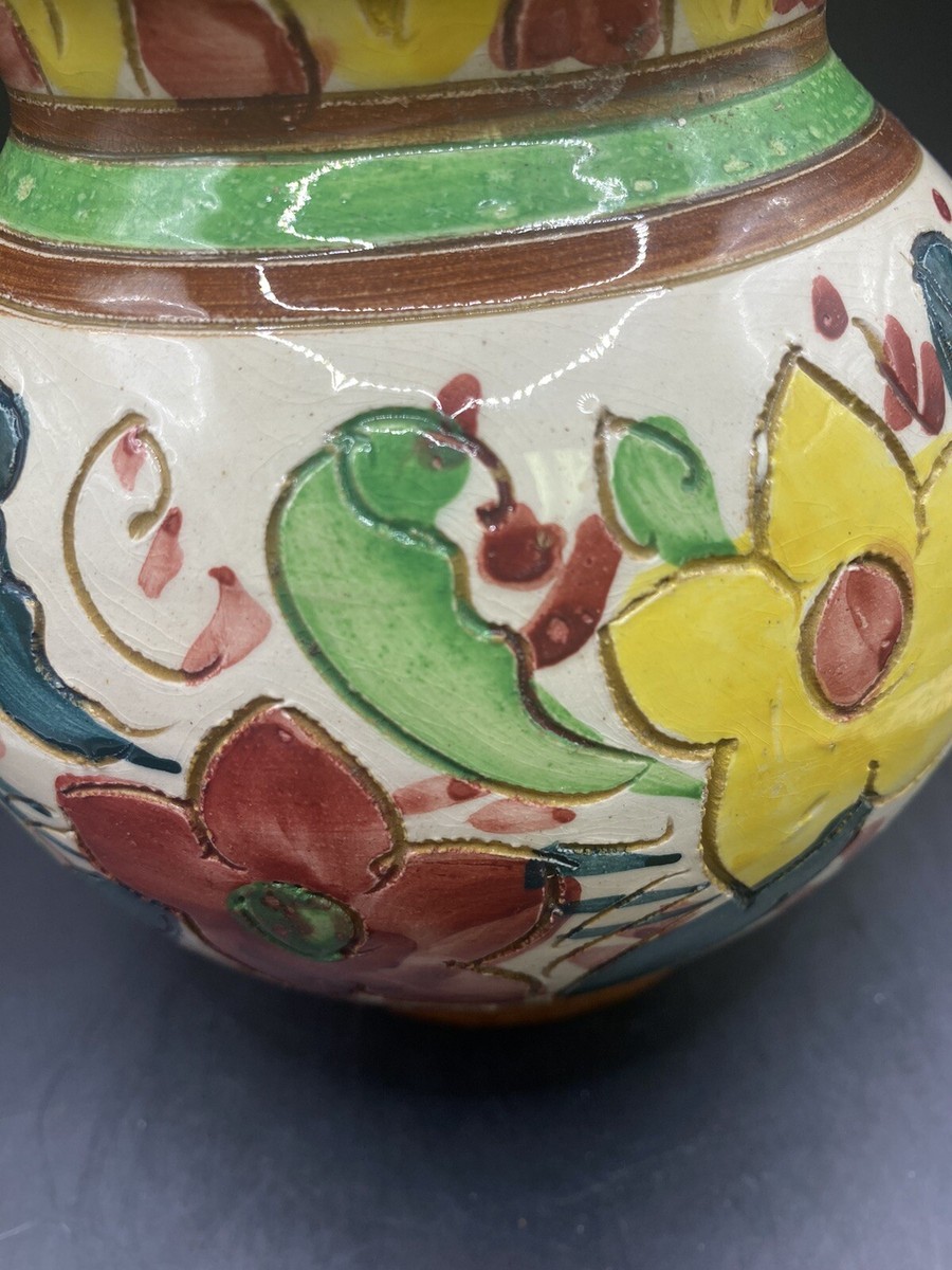 イタリア「セラミックパオリ」の水差し （底にＩＴＡＬＹ　６２９／３5のサイン） Castelli italy vase - Etsy 日本