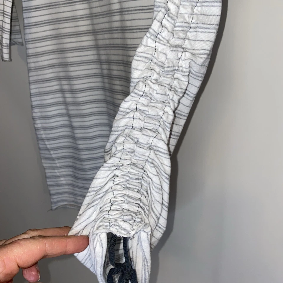 Vestido túnica a rayas blanco y gris Raw Earth Wild Sky para mujer talla M Foto 2 de 4