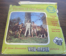 TARZAN of THE APES VIEW MASTER 3 REEL AND ENVELOPE, 1950 ADDITIONAL TARZAN REEL