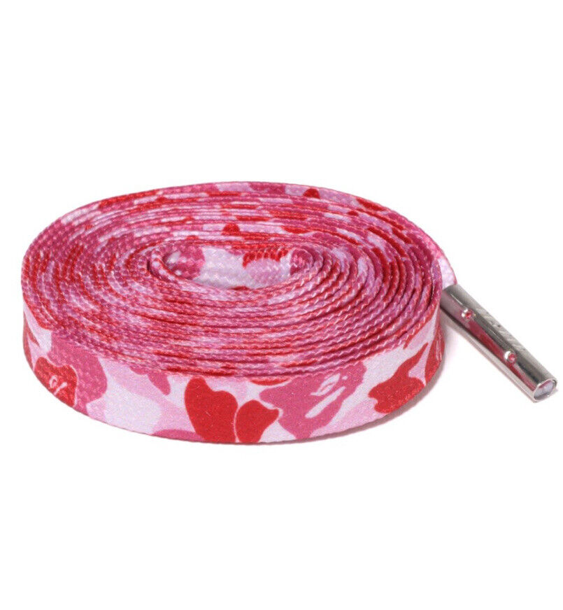 AUTHENTIC A BATHING APE x KIXSIX ABC CAMO SHOELACES PINK M AUTHENTIC A BATHING APE x KIXSIX ABC CAMO SHOELACES PINK M