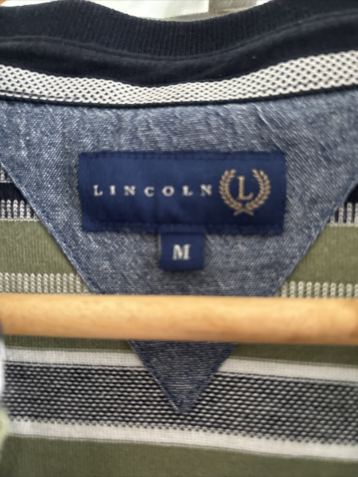 Matalan Lincoln T Shirt Grandad Collar Green Stripes Medium eBay