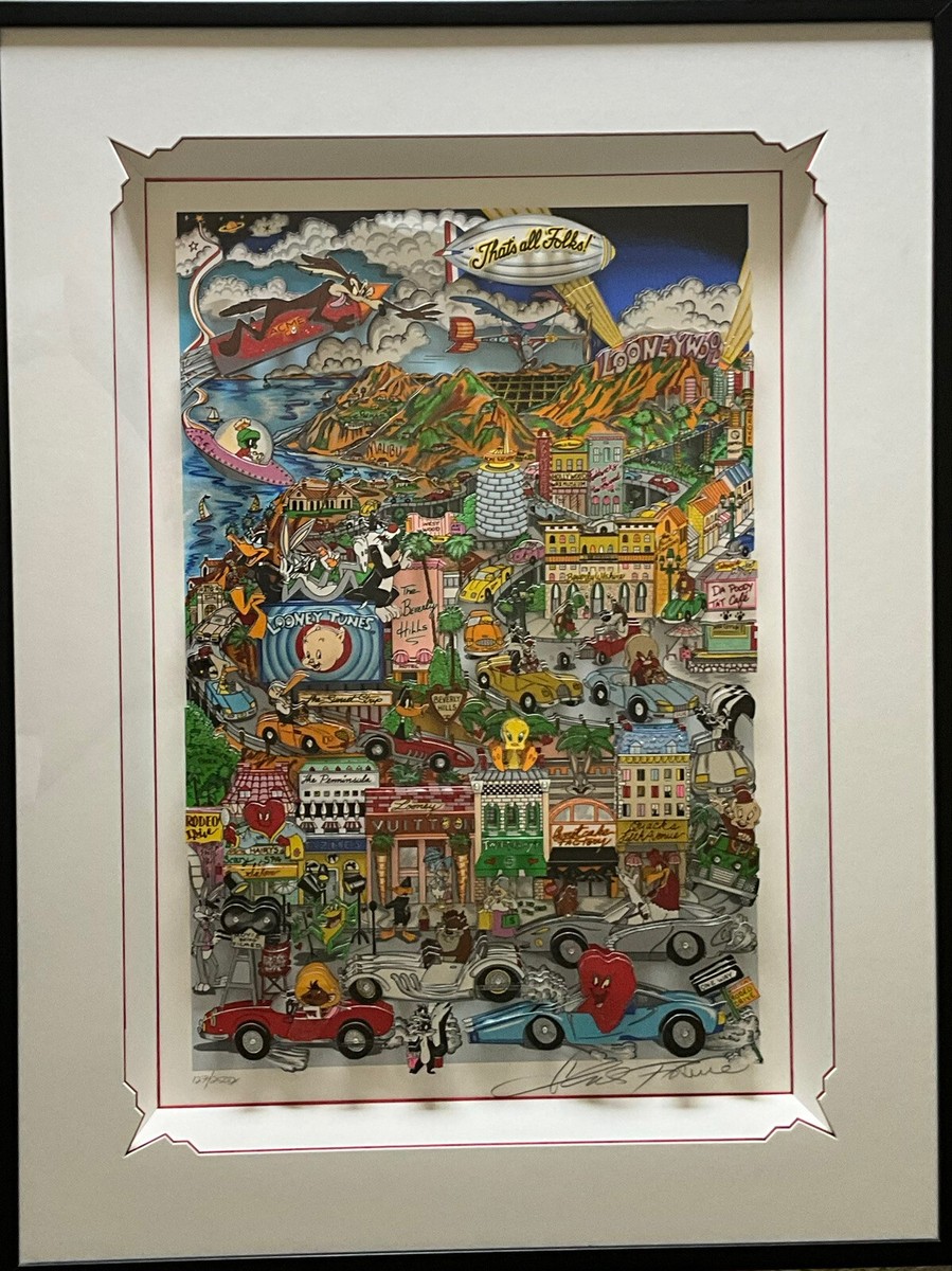 Charles Fazzino, LOONEYWOOD DX, 3D ART Framed Signed And Numbered