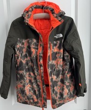 North Face Youth Snowquest Plus Insulated Jacket Camo Sz 14/16 DryVent Outdoors