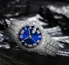 Men's Iced Bling Faux Diamond Luxury Watch