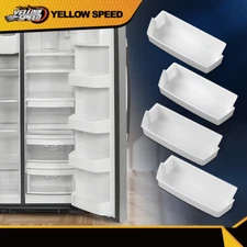 4 Packs White Shelf Bin Compatible with Kenmore Whirlpool Refrigerator 