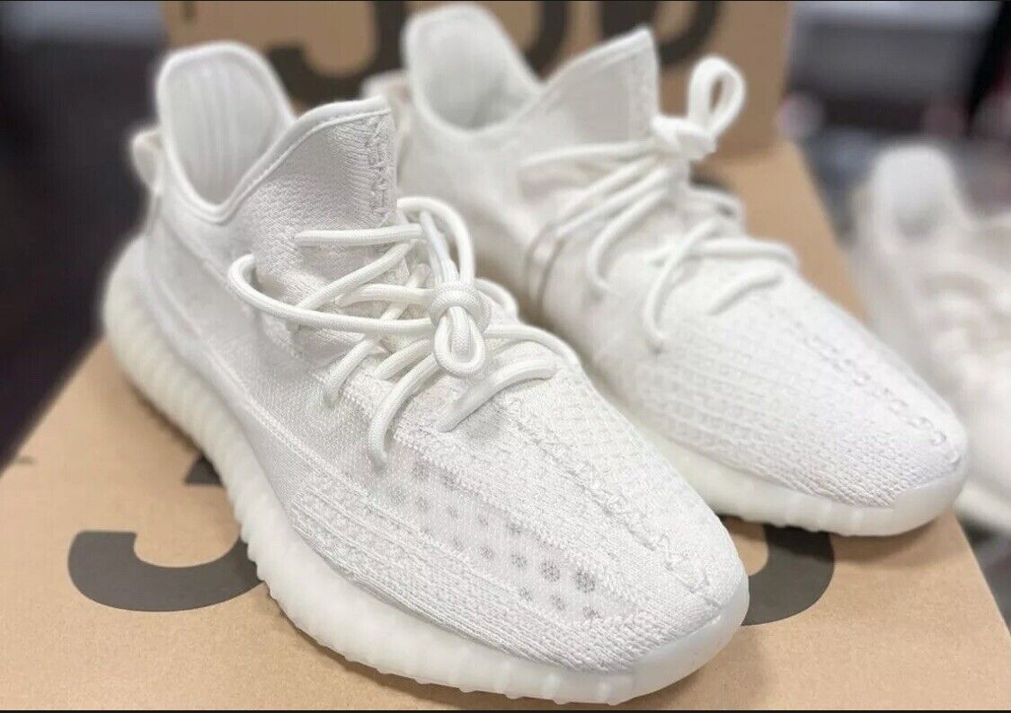 White Adidas Yeezy Boost 350 V2 Bone