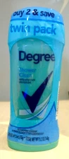 Degree Dry Protection TWIN Pack Shower Clean Invisible Solid 2.6 Oz Ea
