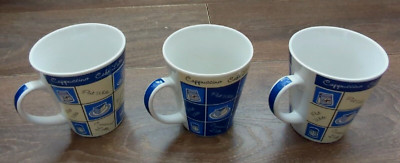 Vintage Trade Winds Geschirr Kaffeetassen blau Kaffee Speisekarte sehr guter Zustand