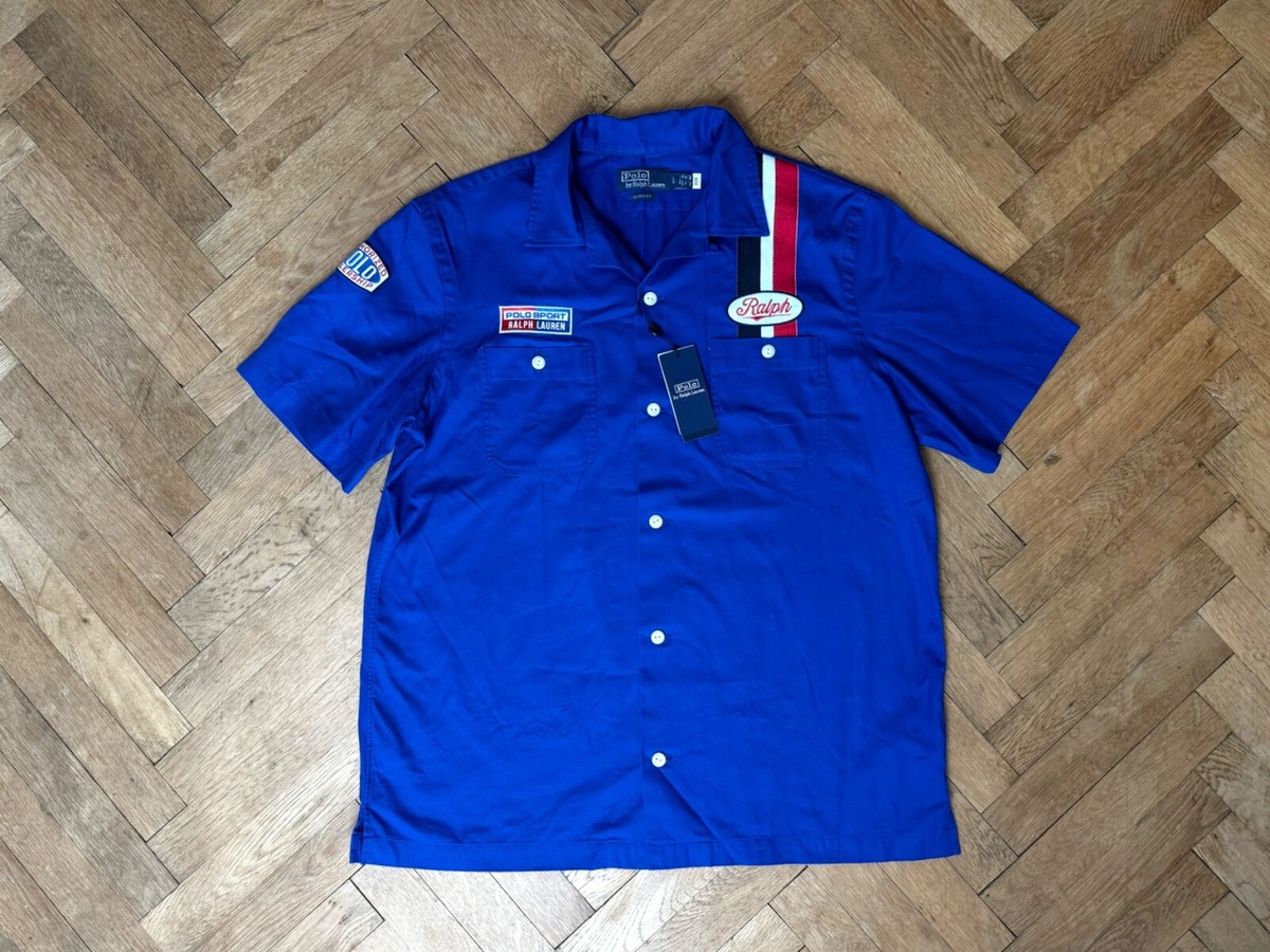 Polo Ralph Lauren 92 Motor Racing Short Sleeve Mechanic Shirt L | eBay