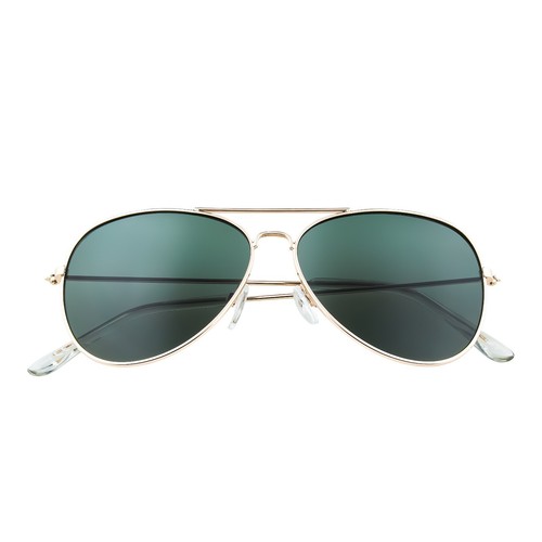 Childrens Gold and Green Pilot Sunglasses Kid Girl Boy Classic Shades Age 9-16 - Picture 2 of 5