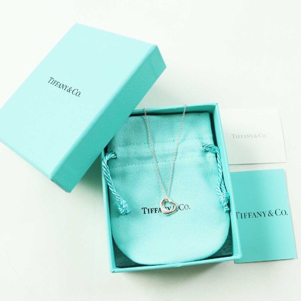 TIFFANY & Co. Petite Open Heart Necklace AG925 Silver Ladies Accessories