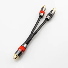 1Ft RCA Female to 2 RCA Male Plug Y Splitter Hifi Audio Jack Cable Adapter