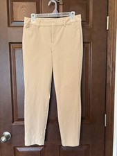 Old Navy Pixie Size 10 31x25 Beige Slim Pockets Stretch Ankle Pants Women's