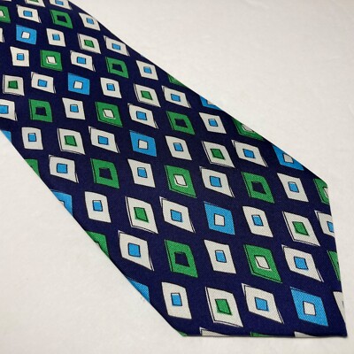 VERA BRADLEY BAEKGAARD Men's Tie PUCCINI DIAMOND Foulard Blue Green