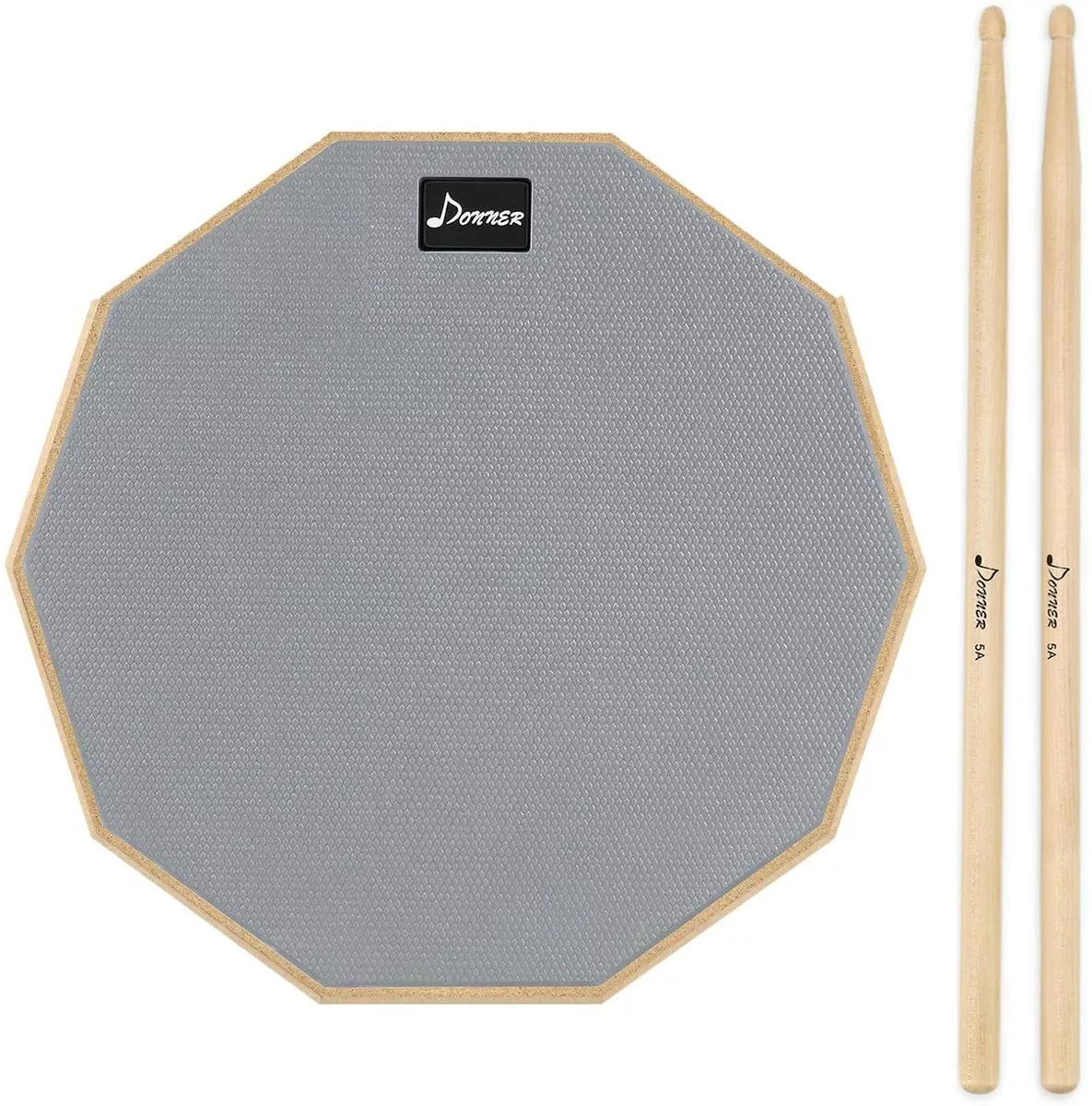 Donner 8 inch Drum Practice Pad With Maple Wood Drum Sticks US