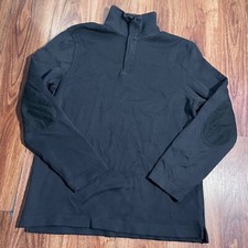 Banana Republic Sweater 1/4 Zip Pullover Cotton Elbow Patch Men's Size Large