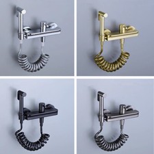 Brass Hygienic Sprayer Bidet Hot  Cold Mixer Shower Valve Set w/3M PU Hose