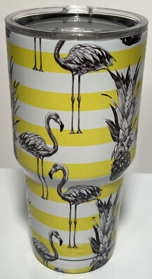 Yeti Rambler 30 Tumbler with adorable flamingos and