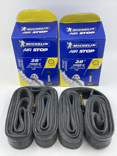 2 NEW Michelin AirStop Road Tube 700x25-32mm 40mm Presta Valve FREE SHIPPING! - Afbeelding 1 van 5