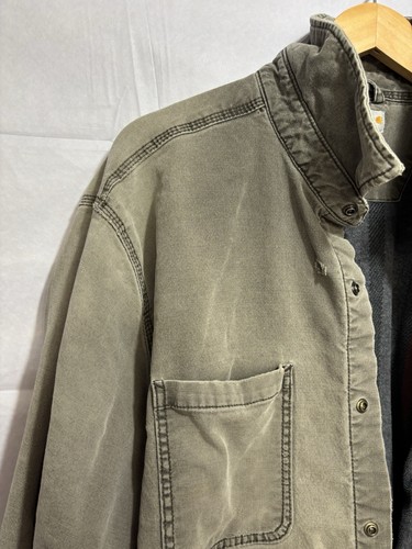PATINA Carhartt 102851 Men’s XXL Canvas Blanket Shirt Jacket Snap Gray Shacket - Bild 8 von 14
