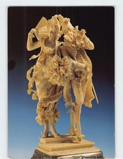 Cartolina coppia rococò museo tedesco dell'avorio Erbach Germany