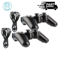 2x Black Wireless Bluetooth Video Game Controller Pad For Sony PS3 Playstation 3