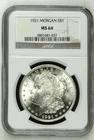 1921 Morgan Silver Dollar NGC MS-64