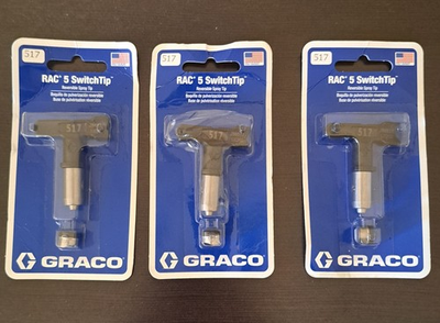 #ad Graco 286517 RAC 5 Switch Tip 517 Reversible Airless Spray Tip X 3 SHIPS FREE $80.00