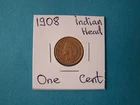 US COINS 1908 YEAR ONE CENT NICE COPPER COIN.