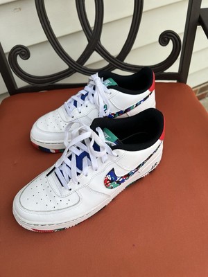 Size 7Y Nike Air Force 1 Low Crayon White Multi Fashionable Sneakers Sporty