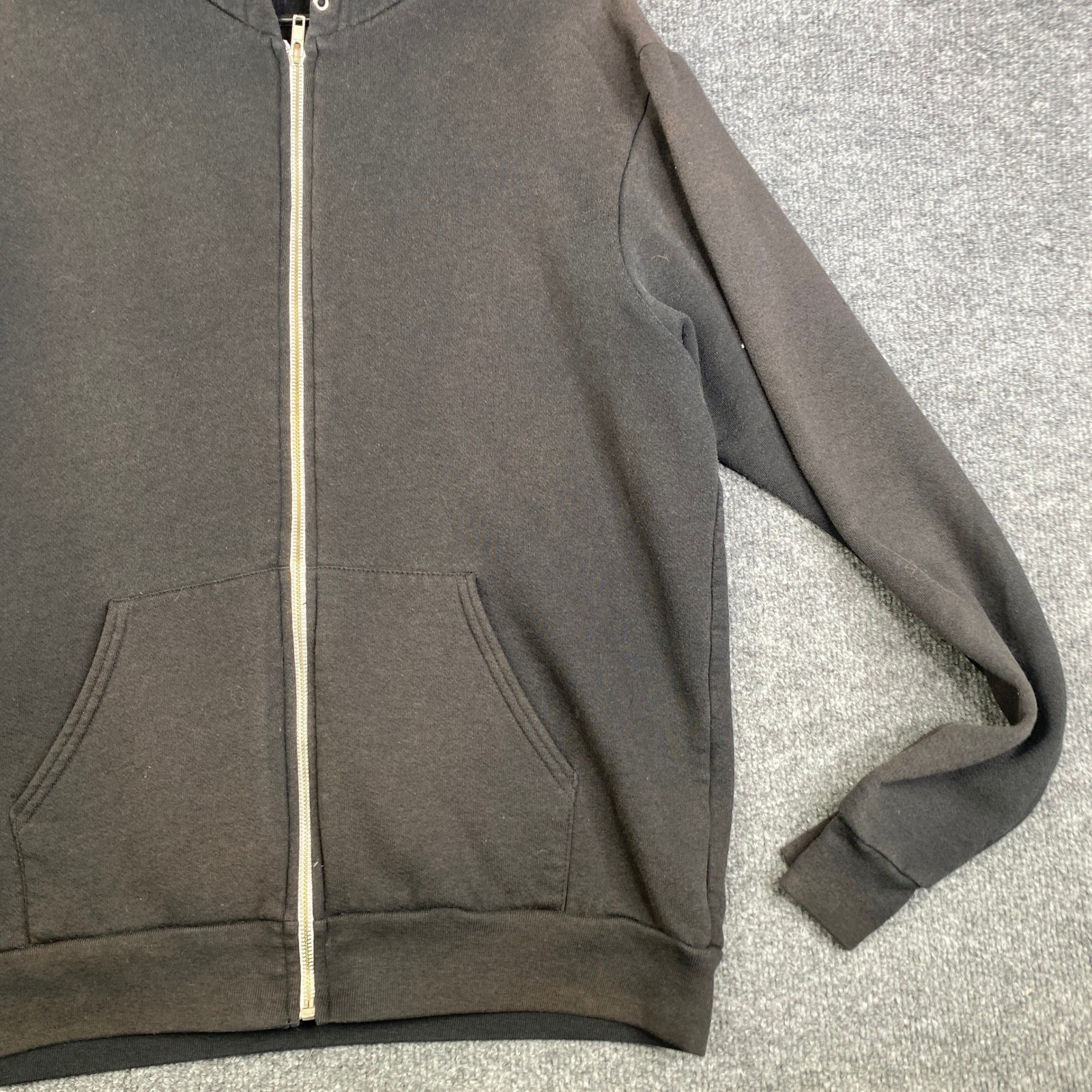 American Apparel F497 Flex Fleece Hoodie Mens Large Black Dexter TV Show Zip Up image 3