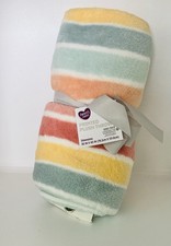 Parent's Choice Baby Blanket Plush Throw Warm Colors Stripe 30 x 40 in