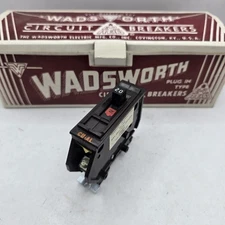 Wadsworth A120 20 Amp 1 Pole Type A Metal Foot Circuit Breaker NOS