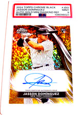 2024 Topps Black Jasson Dominguez /50 Autograph Gold Diamond Refractor Rc. PSA 9