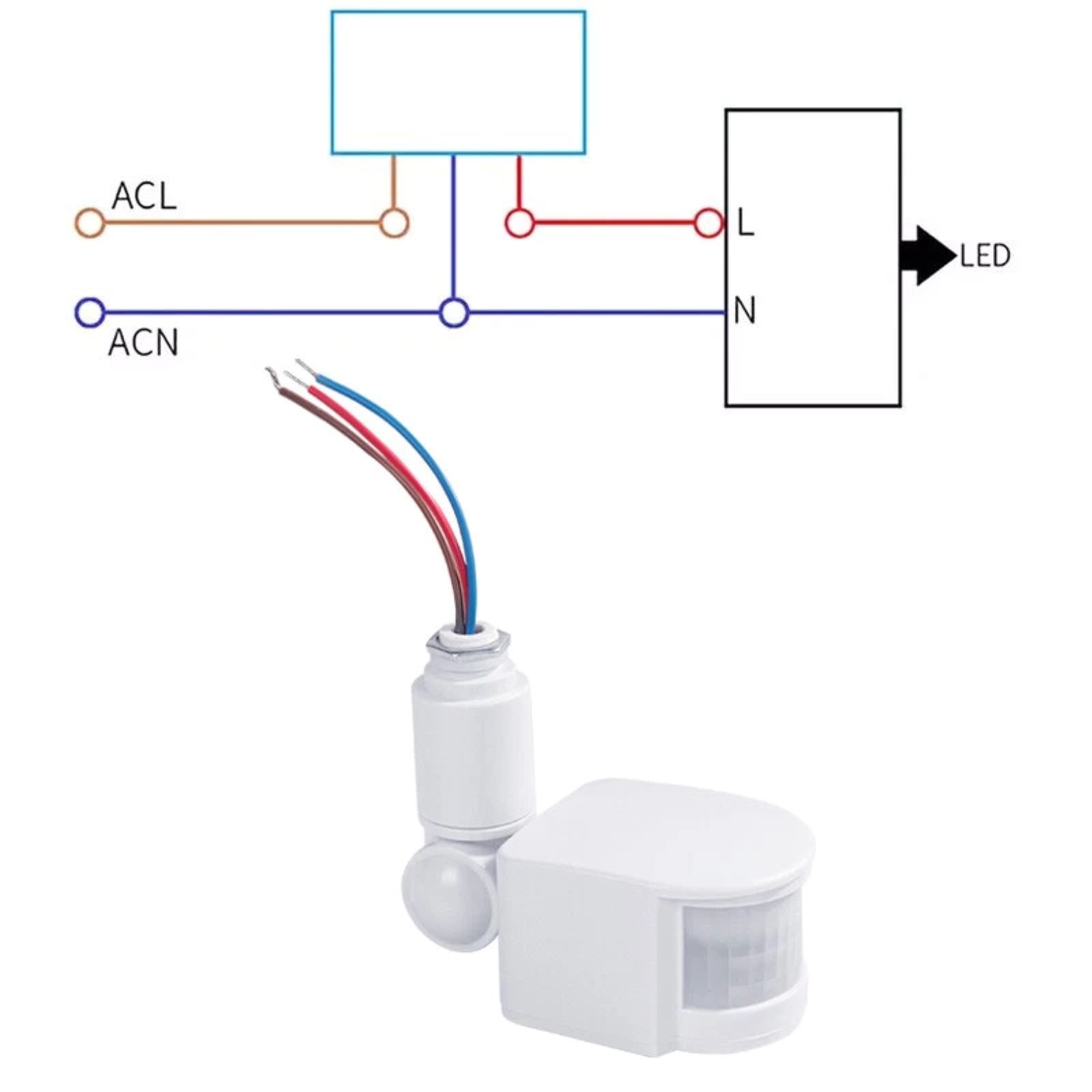 2pcs PIR Motion Sensor Switch Wall Light Switch Delay Time: 5s~8min (Adjustable)
