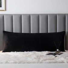 Velvet Body Pillow Cover/Case Pillowcase with Zipper, Soft Body 20x54 Black