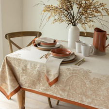 Heavyweight Jacquard Tablecloth for Fall and Thanksgiving, 60" x 144