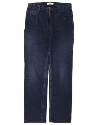Marks & Spencer Damen Straight Jeans UK 12 Medium W30 L30 Blau Baumwolle VL29