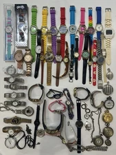 Lot Mixed Watches Various Styles Brands Untested Parts Repair  AS IS Lot of 50