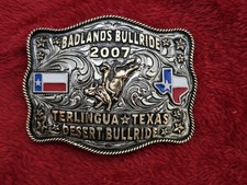 RODEO X Treme BULL RIDING CHAMPION TROPHY BUCKLE  Rare  2007  Terlingua Texas  830