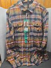 Mens Orvis flannel XL with pockets style all cotton - 1312517 Brown multicolor