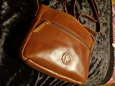 Designer Tan Leather Crossbody/ Shoulder Bag, Rose Gold Hardware Pure Luxurys