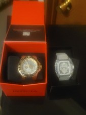 Invicta Men's Skull Gold Analog Wristwatch with Original Box and and female sk