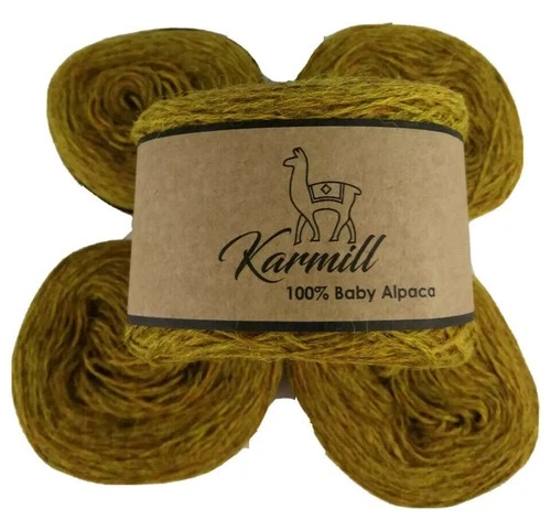 Alpaca Wool Skeins 100% Baby Alpaca Yarn Sport Weight Lot of 5  Mustard C738 - product listing photo