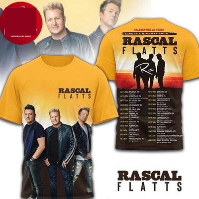 Rascal Flatts 2026 LIFE IS A HIGHWAY Tour 2 Sided T Shirt Size S-5XL