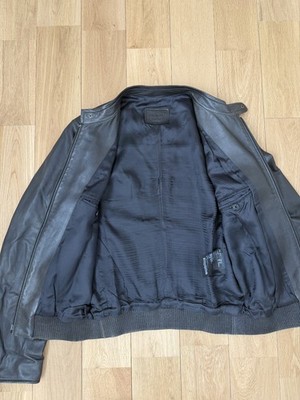 専用 PRADA Leather & Knit Jacket IT46 PRADA Lamb Leather Jacket Black IT46 Men's Zip Designer Made in