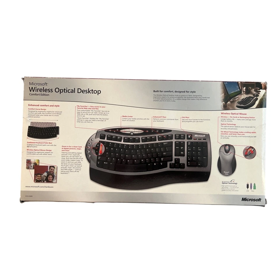 Microsoft Wireless Optical Desktop Keyboard Mouse Combo Comfort Edition - Image 2 of 4