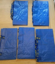 5-SET - IKEA FRAKTA Shopping Bag LARGE Blue 21 ¾x14 ½x13 ¾ /19 gallon 55 lb New