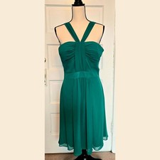 Nine West Green Halter Chiffon Dress Sz 10 Homecoming Wedding