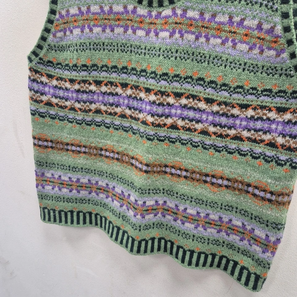 Eribe Шотландии Westray шерсти зеленый Fair Isle Xmas свитер жилет Майка размер XL - Изображение 3 из 4